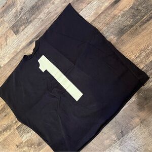 Kanye West Yeezy S|M Black T-Shirt with White Number One